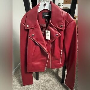 Express Size Small faux leather motorcycle jacket NWT